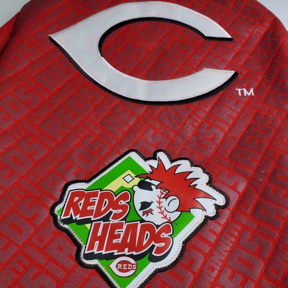 MLB Cincinnati Reds Heads Backpack 17.5 inch Tall in Red & Black Zippered Bag - Picture 2 of 9